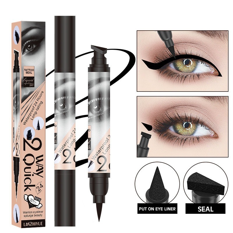 lanzhiyue 2in1 eyeliner Double head waterproof, quick drying and non dizzy lzyl02